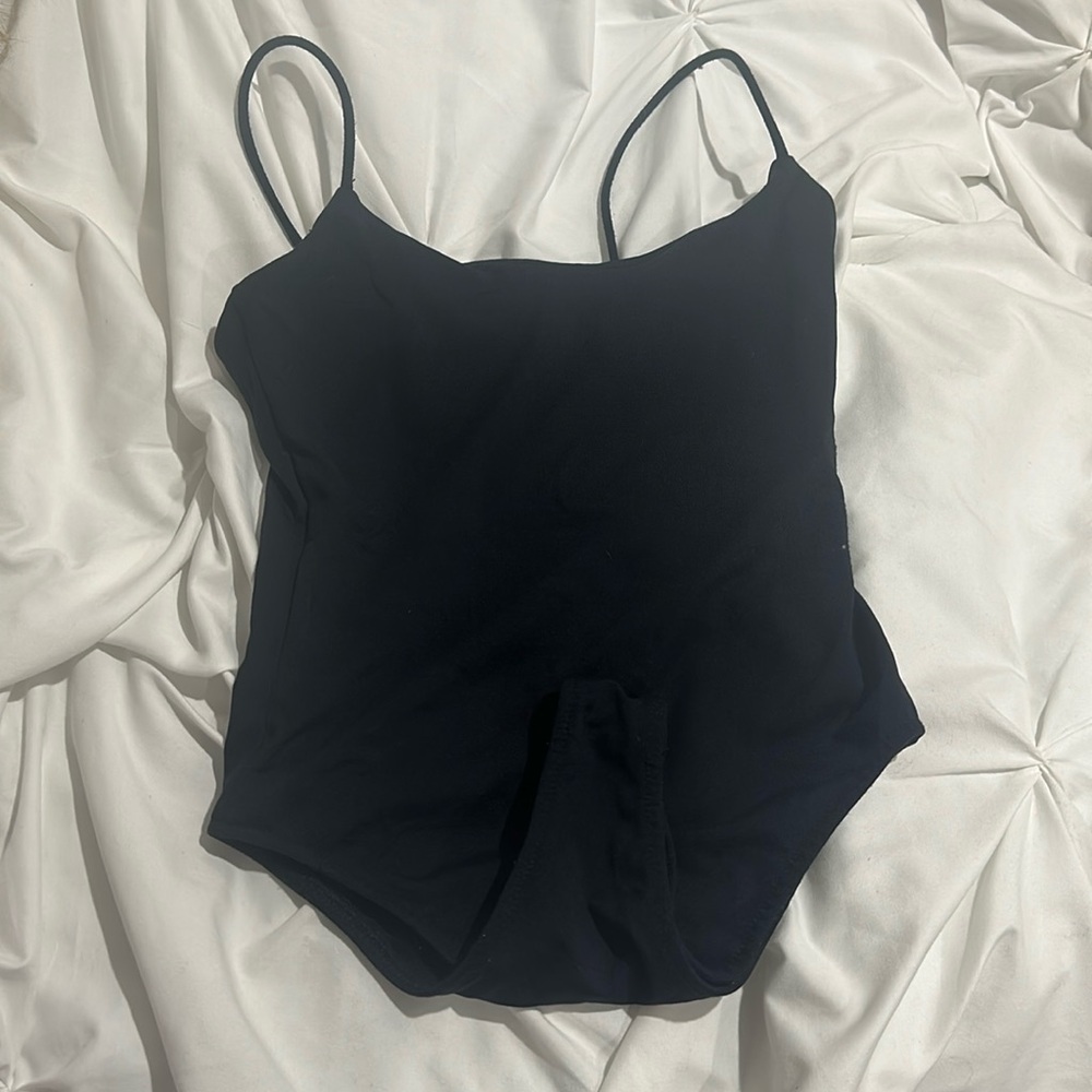 Zara basic black polyamide bodysuit
